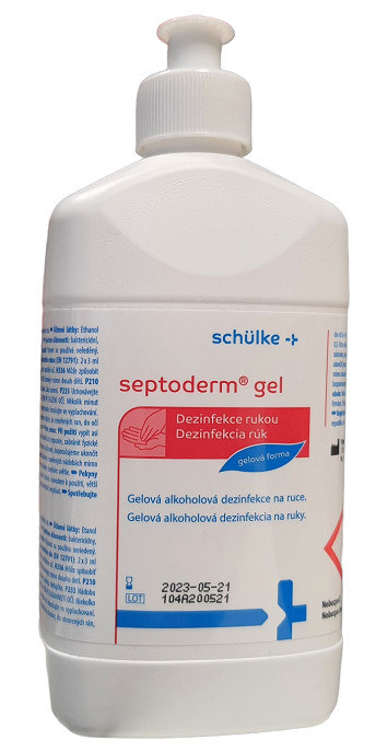 Dezinfekční gel na ruce s alkoholem Septoderm s dávkovačem PUSH-PULL